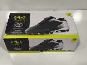 Athletic Works Youth Baseball Cleats Size 13 White/Black
